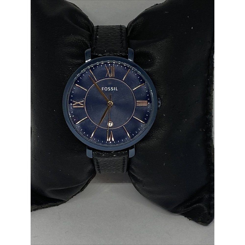 Fossil ES4094 Women's Black Leather Analog Dial Qu